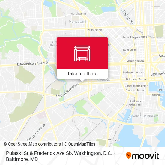 Pulaski St & Frederick Ave Sb map
