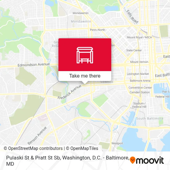 Pulaski St & Pratt St Sb map
