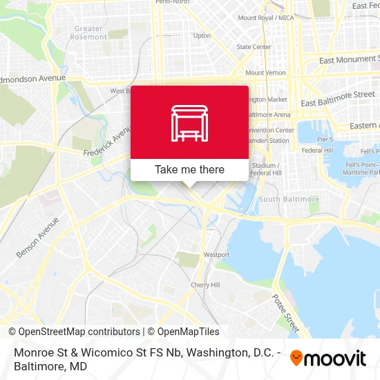 Monroe St & Wicomico St FS Nb map