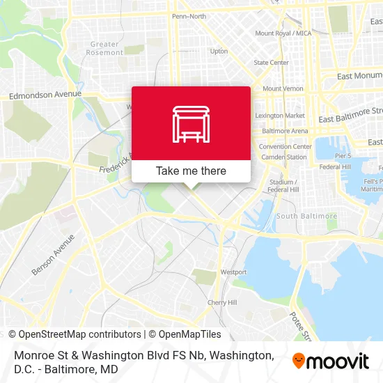 Monroe St & Washington Blvd FS Nb map