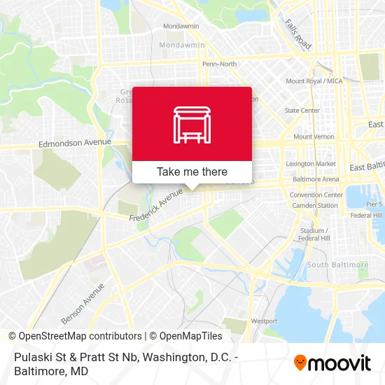 Pulaski St & Pratt St Nb map