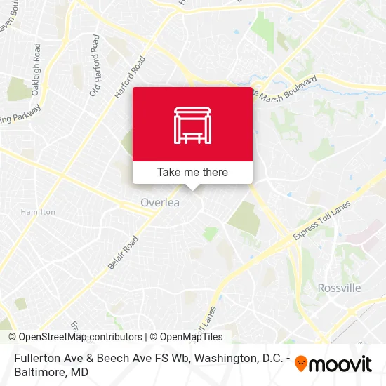 Fullerton Ave & Beech Ave FS Wb map