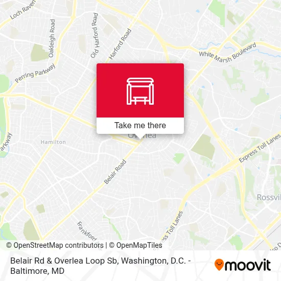 Belair Rd & Overlea Loop Sb map