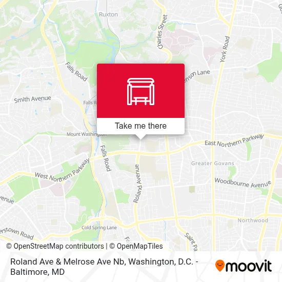 Roland Ave & Melrose Ave Nb map