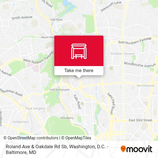 Roland Ave & Oakdale Rd Sb map
