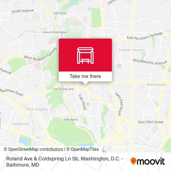 Roland Ave & Coldspring Ln Sb map