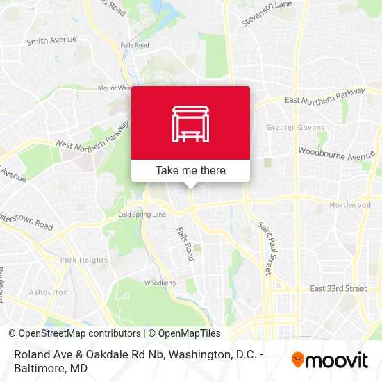 Roland Ave & Oakdale Rd Nb map
