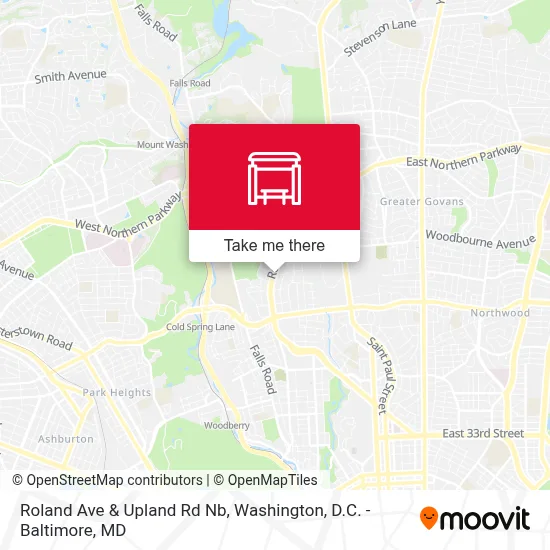 Roland Ave & Upland Rd Nb map