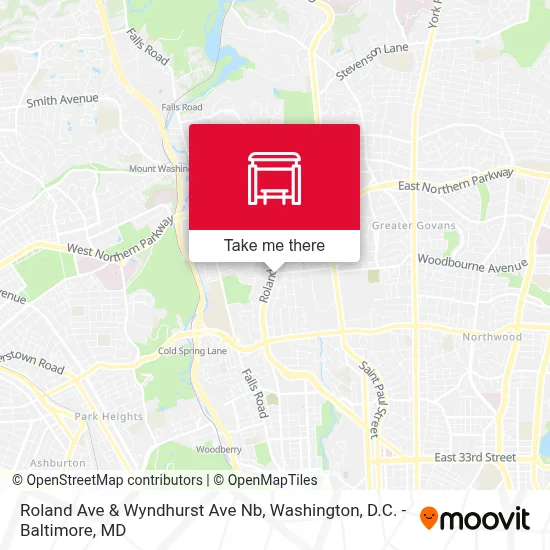 Roland Ave & Wyndhurst Ave Nb map