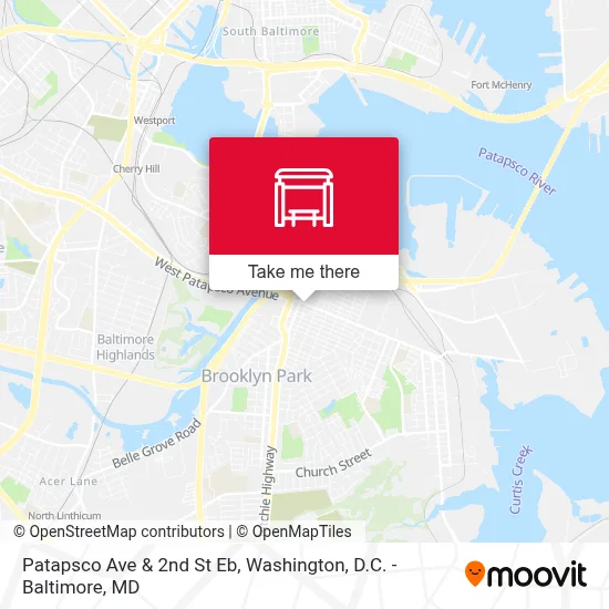 Patapsco Ave & 2nd St Eb map