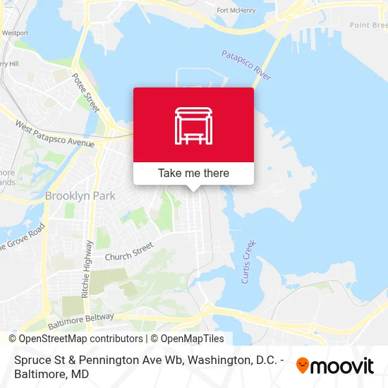 Spruce St & Pennington Ave Wb map