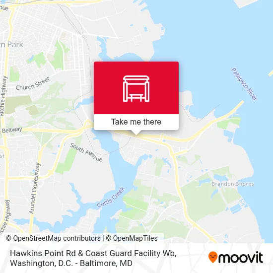 Hawkins Point Rd & Coast Guard Facility Wb map