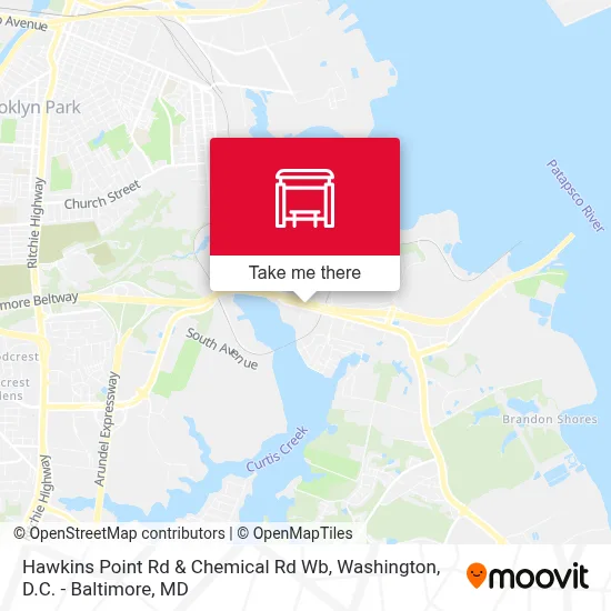 Hawkins Point Rd & Chemical Rd Wb map