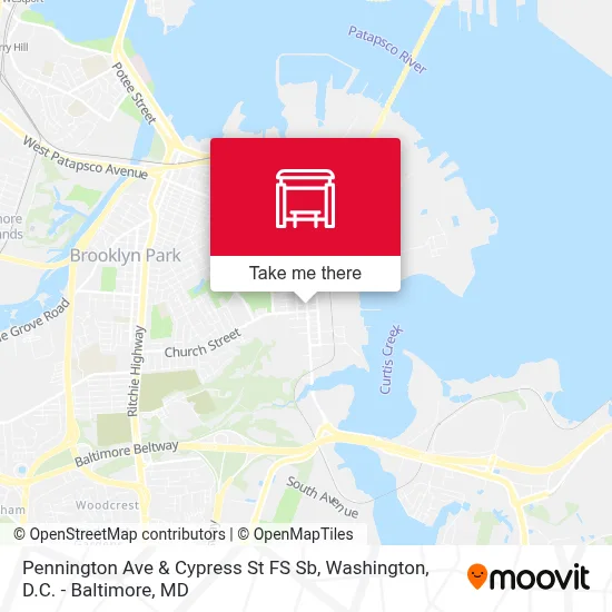 Pennington Ave & Cypress St FS Sb map