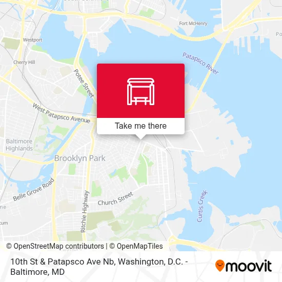 10th St & Patapsco Ave Nb map