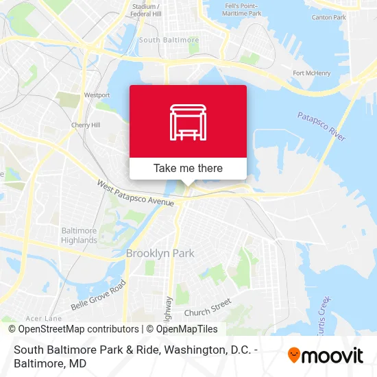 South Baltimore Park & Ride map