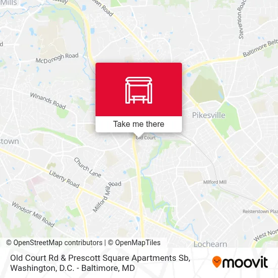 Old Court Rd & Prescott Square Apartments Sb map