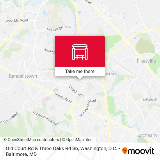 Old Court Rd & Three Oaks Rd Sb map