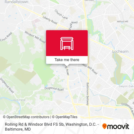 Rolling Rd & Windsor Blvd FS Sb map