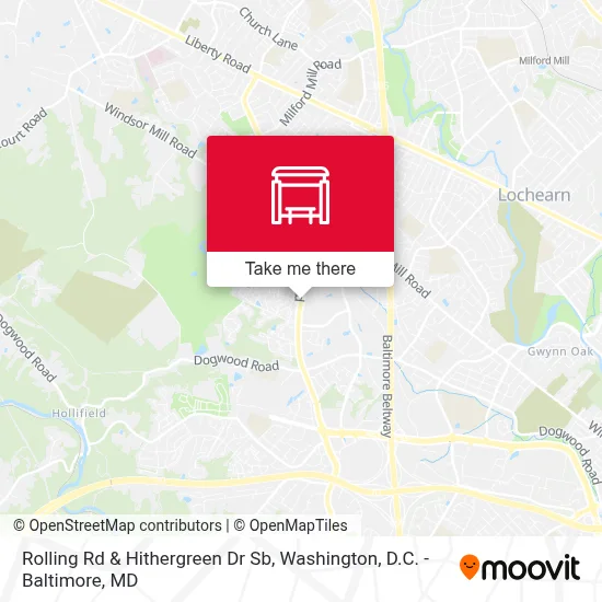 Rolling Rd & Hithergreen Dr Sb map