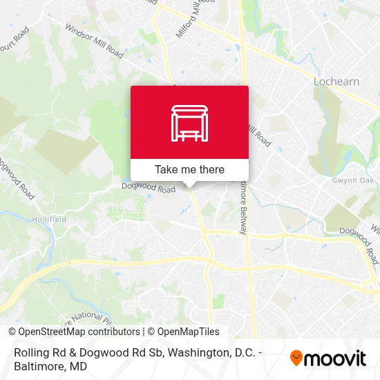 Rolling Rd & Dogwood Rd Sb map