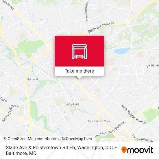 Slade Ave & Reisterstown Rd Eb map