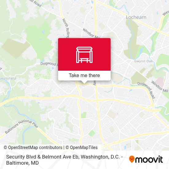 Security Blvd & Belmont Ave Eb map