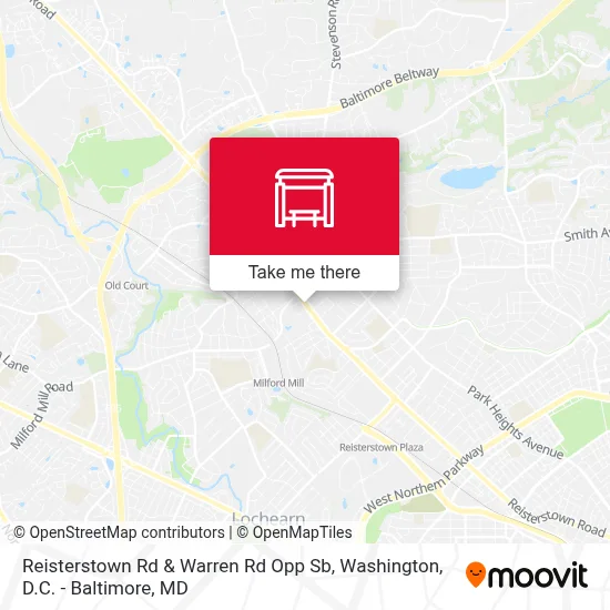 Reisterstown Rd & Warren Rd Opp Sb map