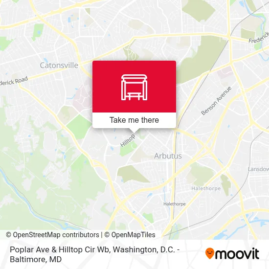 Poplar Ave & Hilltop Cir Wb map