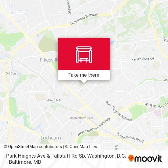 Park Heights Ave & Fallstaff Rd Sb map