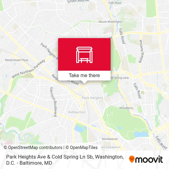 Park Heights Ave & Cold Spring Ln Sb map