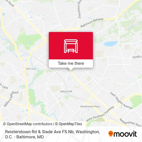 Reisterstown Rd & Slade Ave FS Nb map