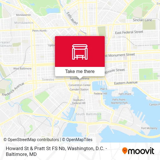 Howard St & Pratt St FS Nb map