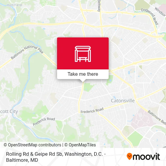 Rolling Rd & Geipe Rd Sb map