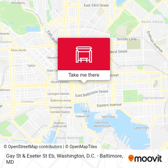 Gay St & Exeter St Eb map