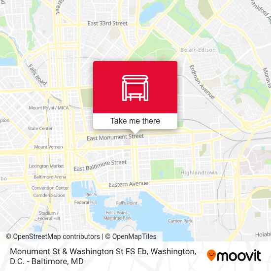 Monument St & Washington St FS Eb map