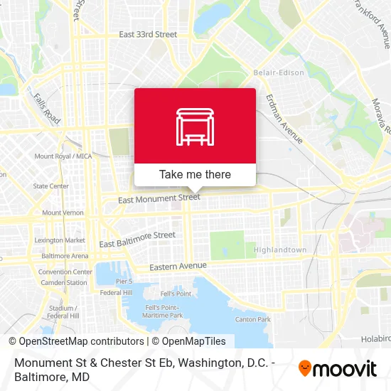 Monument St & Chester St Eb map