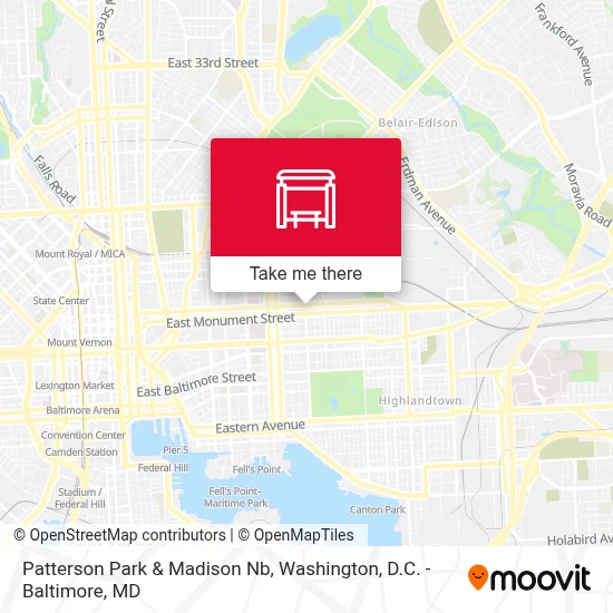 Patterson Park & Madison Nb map