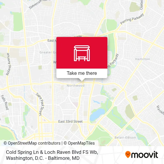 Cold Spring Ln & Loch Raven Blvd FS Wb map