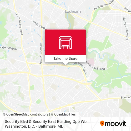 Security Blvd & Security East Building Opp Wb map