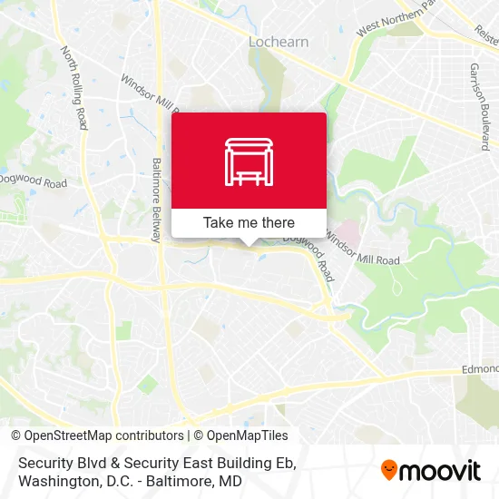 Security Blvd & Security East Building Eb map