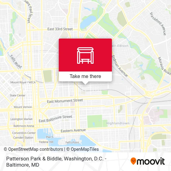 Patterson Park & Biddle map