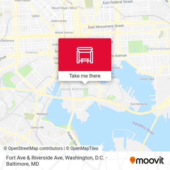 Fort Ave & Riverside Ave map