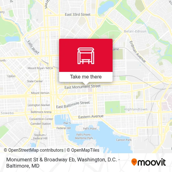Monument St & Broadway Eb map