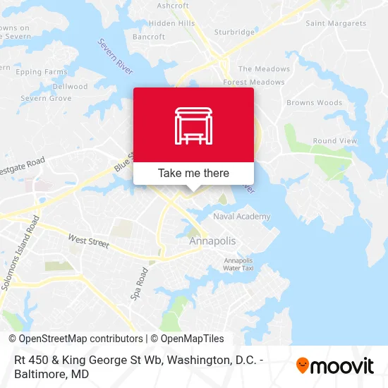 Rt 450 & King George St Wb map