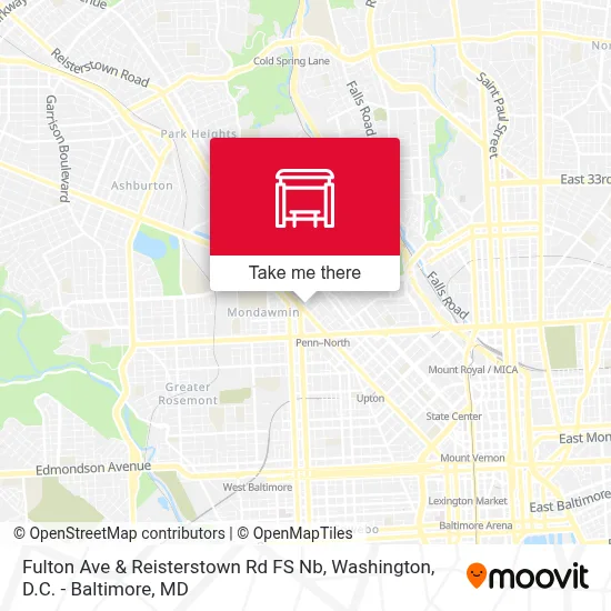 Fulton Ave & Reisterstown Rd FS Nb map