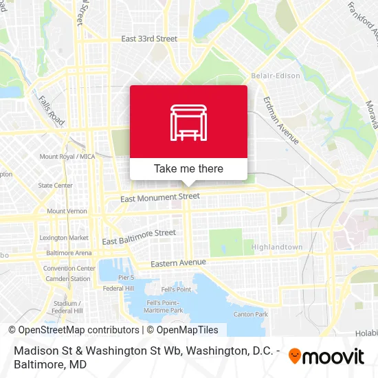 Madison St & Washington St Wb map