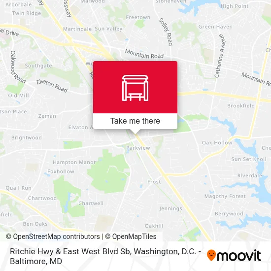 Ritchie Hwy & East West Blvd Sb map