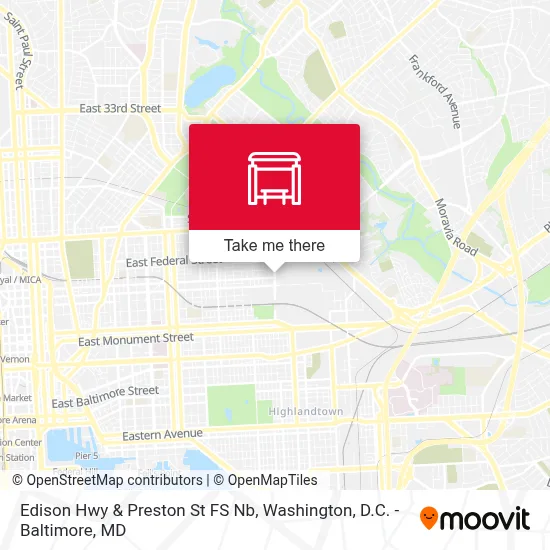 Edison Hwy & Preston St FS Nb map