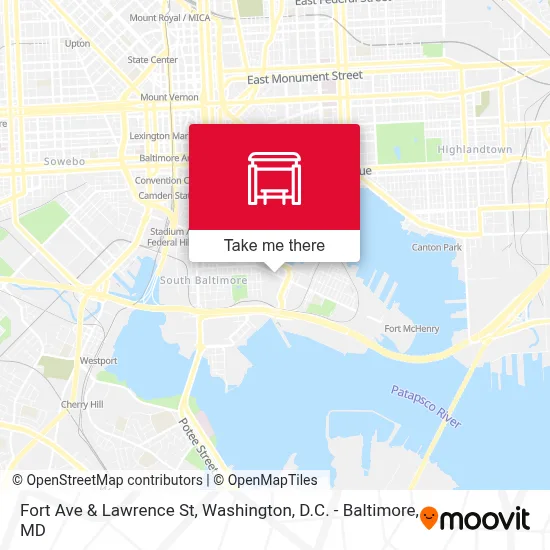 Fort Ave & Lawrence St map